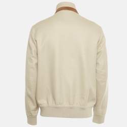 Pre Owned Loro Piana Beige Cashmere and Suede Trim Jacket L