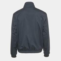 Pre Owned Loro Piana Blue Nylon Reversible Bomber Jacket L