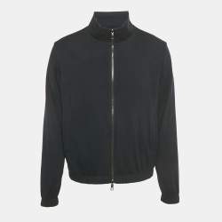 Pre Owned Loro Piana Blue Nylon Reversible Bomber Jacket L