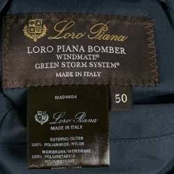 Pre Owned Loro Piana Blue Nylon Reversible Bomber Jacket L