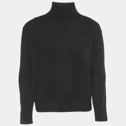 Pre Owned Loro Piana Black Cashmere Mock Neck Sweater S