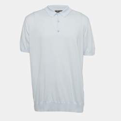 Pre Owned Loro Piana Blue Cotton Polo T-Shirt 4XL