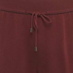 Pre Owned بنطلون لورو بيانا كشمير مارون بحبل مقاس كبير