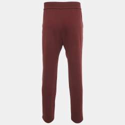 Pre Owned بنطلون لورو بيانا كشمير مارون بحبل مقاس كبير