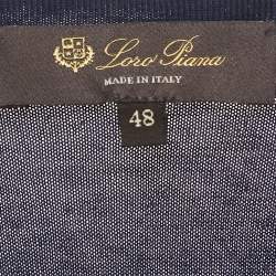 Pre Owned بلوفر لورو بيانا كشمير رمادي بيبي ياقة على شكل V مقاس متوسط (ميديوم)