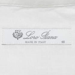 مملوكة مسبقًا Loro Piana White Linen Button Front Shirt M