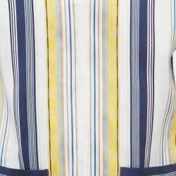 مملوكة مسبقًا Loro Piana Yellow/Blue Striped Cotton Blend T-Shirt XS