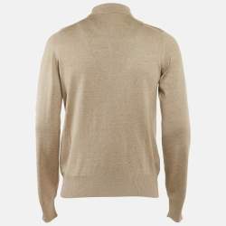 مملوكة مسبقًا Loro Piana Beige Knit Long Sleeve Polo T-Shirt S