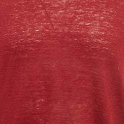 مملوكة مسبقًا تي شيرت كرو نيك لورو بيانا أحمر كتّان جيرسي مقاس متوسط - ميديوم