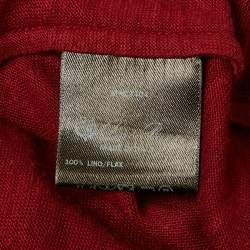 مملوكة مسبقًا تي شيرت كرو نيك لورو بيانا أحمر كتّان جيرسي مقاس متوسط - ميديوم