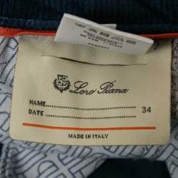 Pre Owned Loro Piana Blue Corduroy Jeans M/Waist 32"