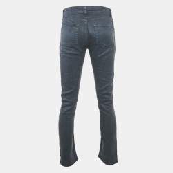 مملوكة مسبقًا بنطلون جينز لورو بيانا دنيم أزرق غامق بقصة ضيقة مقاس صغير/خصر ٣١"