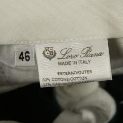 مملوكة مسبقًا بنطلون لورو بيانا قطن/كشمير أزرق بقصة عادية مقاس صغير 