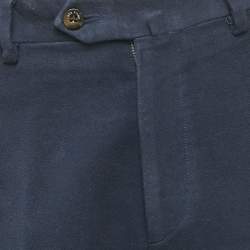 مملوكة مسبقًا بنطلون لورو بيانا قطن/كشمير أزرق بقصة عادية مقاس صغير 