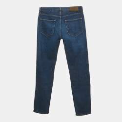 Pre Owned بنطلون لورو بيانا قطني أزرق قصة اعتيادية خصر 31 بوصة مقاس وسط - ميديم