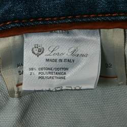 Pre Owned بنطلون لورو بيانا قطني أزرق قصة اعتيادية خصر 31 بوصة مقاس وسط - ميديم