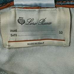 Pre Owned بنطلون لورو بيانا قطني أزرق قصة اعتيادية خصر 31 بوصة مقاس وسط - ميديم