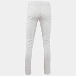 مملوكة مسبقًا بنطلون لورو بيانا قطن أبيض مقاس وسط وسط ٣٢"