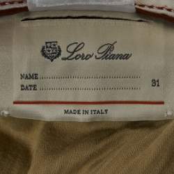مملوكة مسبقًا بنطلون لورو بيانا قطن أبيض مقاس وسط وسط ٣٢"