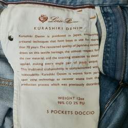 Pre Owned Loro Piana Blue Kurashiki Denim Slim Fit Jeans M/Waist 32"