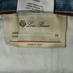 Pre Owned Loro Piana Blue Kurashiki Denim Slim Fit Jeans M/Waist 32"
