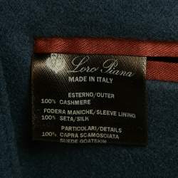 مملوكة مسبقًا Loro Piana Navy Blue Cashmere Zip Up Jacket Zip Up M