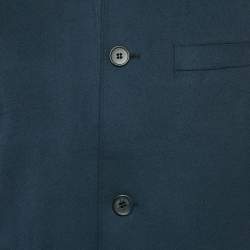 مملوكة مسبقًا Loro Piana Navy Blue Cashmere Zip Up Jacket Zip Up M