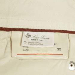 مملوكة مسبقًا Loro Piana White Denim Regular Fit Jeans M/Waist 35"