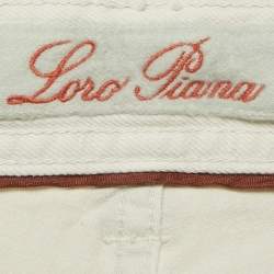 مملوكة مسبقًا Loro Piana White Denim Regular Fit Jeans M/Waist 35"
