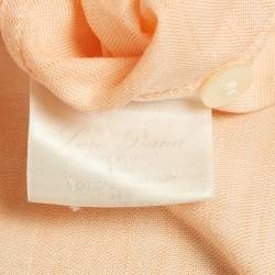 مملوكة مسبقًا Loro Piana Peach Cotton & Linen Button Front Shirt L