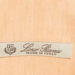 مملوكة مسبقًا Loro Piana Peach Cotton & Linen Button Front Shirt L
