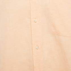 مملوكة مسبقًا Loro Piana Peach Cotton & Linen Button Front Shirt L