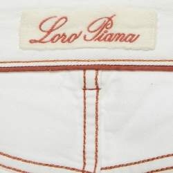 مملوكة مسبقًا Loro Piana White Denim Regular Fit Jeans M/Waist 33"