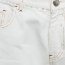مملوكة مسبقًا Loro Piana White Denim Regular Fit Jeans M/Waist 33"