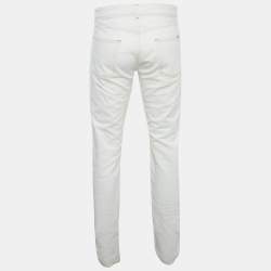 مملوكة مسبقًا Loro Piana White Denim Regular Fit Jeans M/Waist 33"