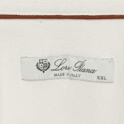 Pre Owned قميص لورو بيانا قطن وكتان أزرار أمامية وردي مقاس كبير