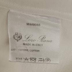 Pre Owned قميص لورو بيانا قطن وكتان أزرار أمامية وردي مقاس كبير