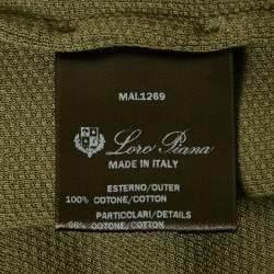 مملوكة مسبقًا Loro Piana Green Pique Cotton Long Sleeve Polo T-Shirt 4XL