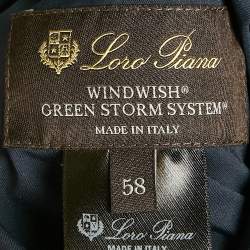 Pre Owned جيليه لورو بيانا نيلون أزرق قابل للعكس مقاس أربعة أضعاف كبير جداً