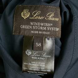 Pre Owned جيليه لورو بيانا نيلون أزرق قابل للعكس مقاس أربعة أضعاف كبير جداً