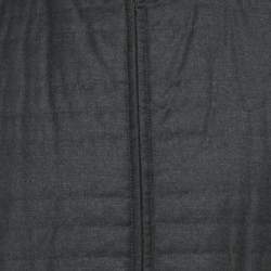 Pre Owned Loro Piana Grey/Green Wool and Nylon Reversible Vest S