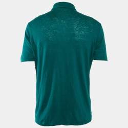 Pre Owned تي شيرت بولو لورو بيانا جيرسي أخضر مقاس كبير (لارج)