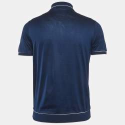 Pre Owned Loro Piana Blue Jersey Polo T-Shirt M
