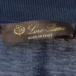 Pre Owned Loro Piana Blue Jersey Polo T-Shirt M