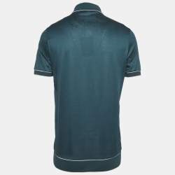 Pre Owned Loro Piana Teal Blue Jersey Polo T-Shirt M