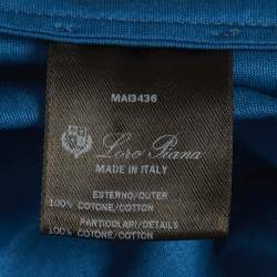 Pre Owned تي شيرت بولو لورو بيانا جيرسي أزرق مقاس وسط (ميديم)