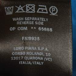 Pre Owned تي شيرت بولو لورو بيانا جيرسي أزرق مقاس وسط (ميديم)
