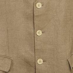 Pre Owned Loro Piana Beige Plaid Wool Blazer XL