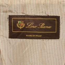 Pre Owned Loro Piana Beige Plaid Wool Blazer XL