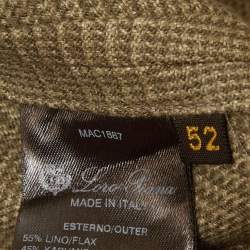 Pre Owned Loro Piana Beige Plaid Wool Blazer XL